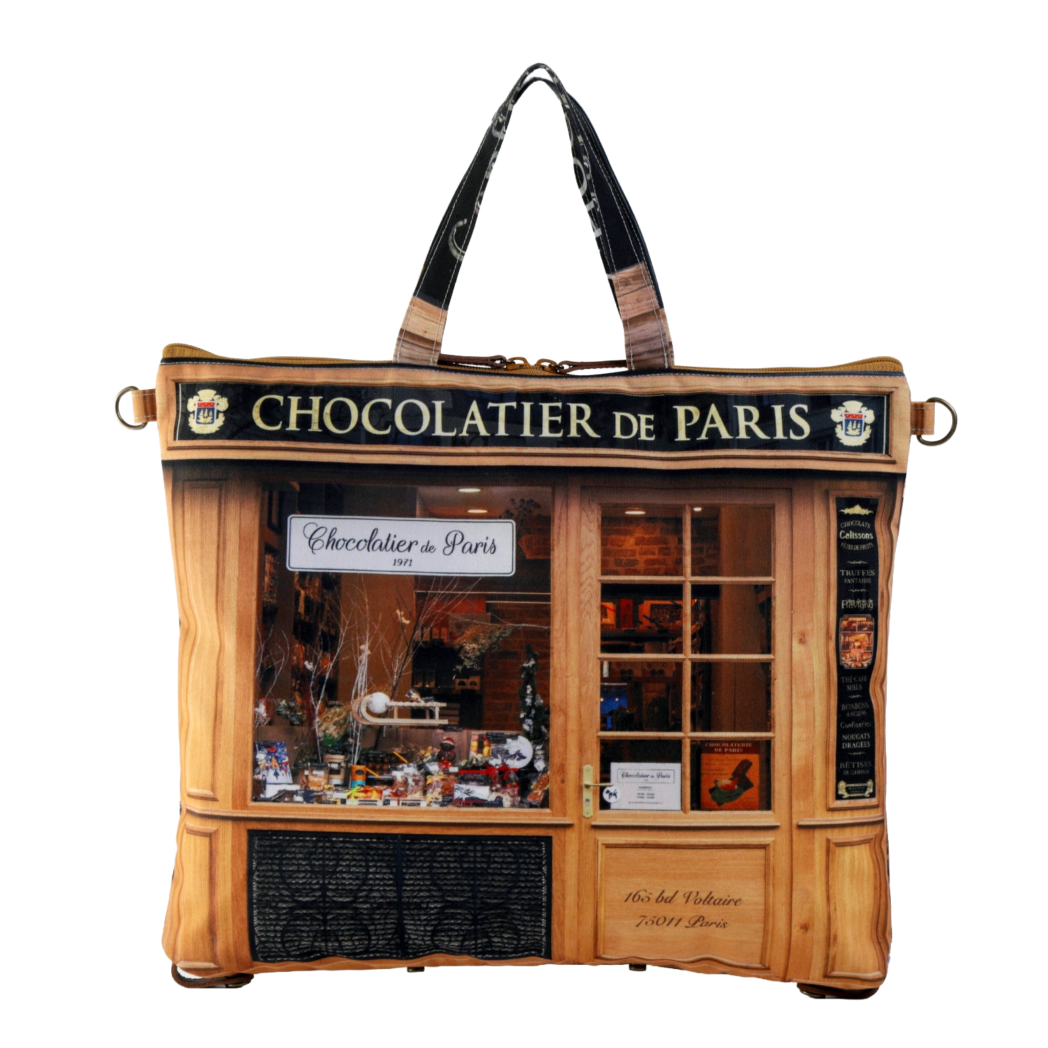 パリ柄】レトロ3WAYトート Chocolatier de paris(チョコレート屋