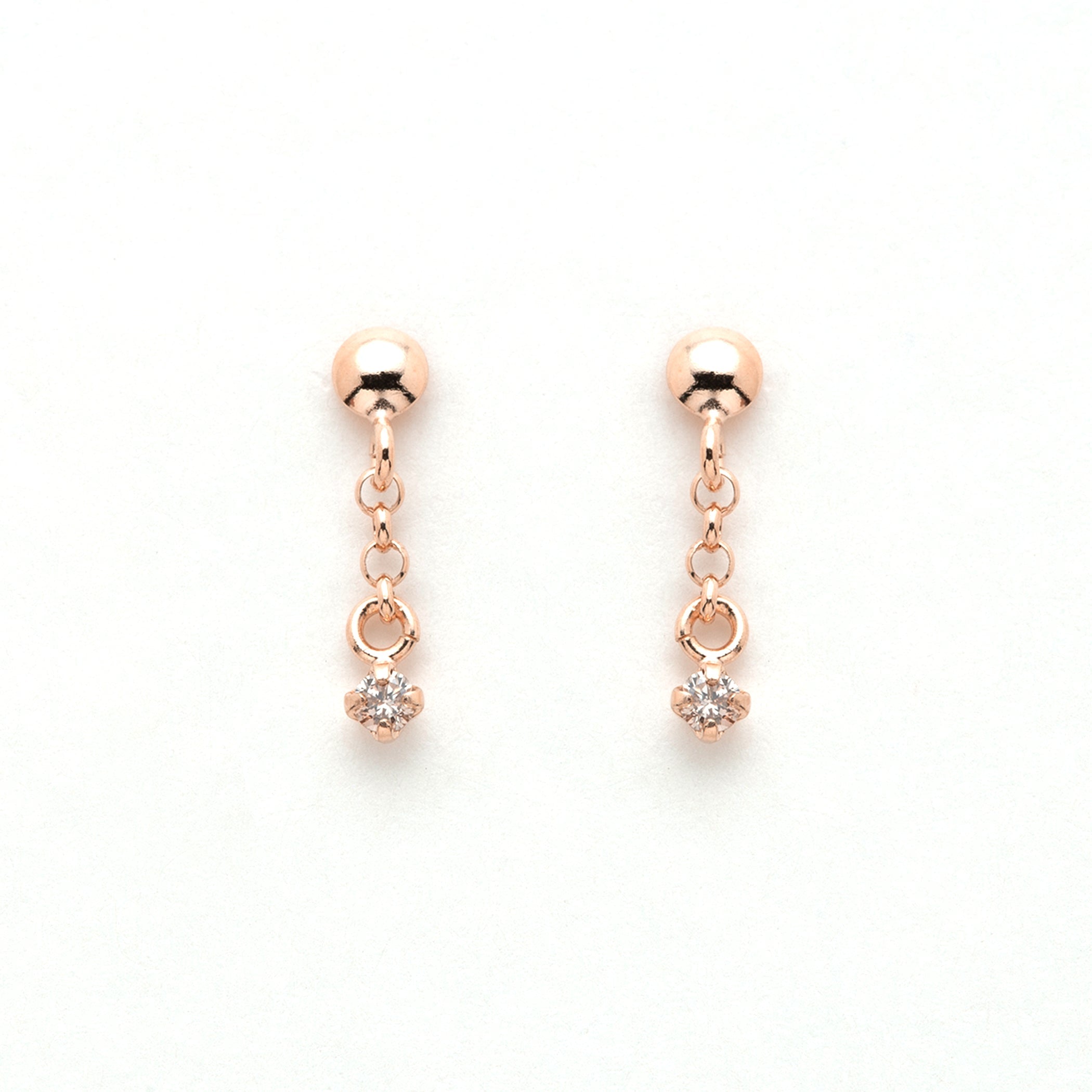 K10 ピンクゴールド ダイヤモンド ピアス – Milluflora | ミルフローラ