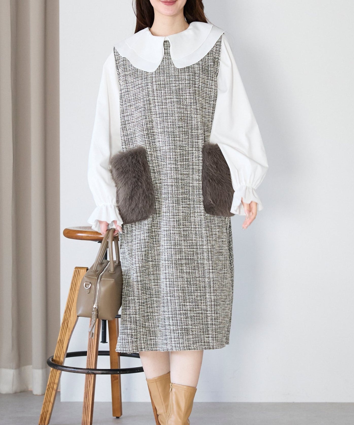 リュクスファーポケットツイードワンピース – Neigeオンラインストア
