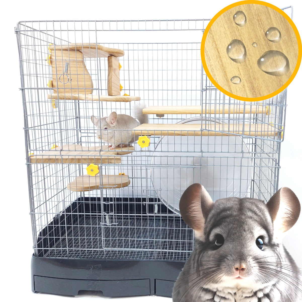 日本初,防水加工,チンチラケージが快適な環境に【洗ピカ-チンチラ