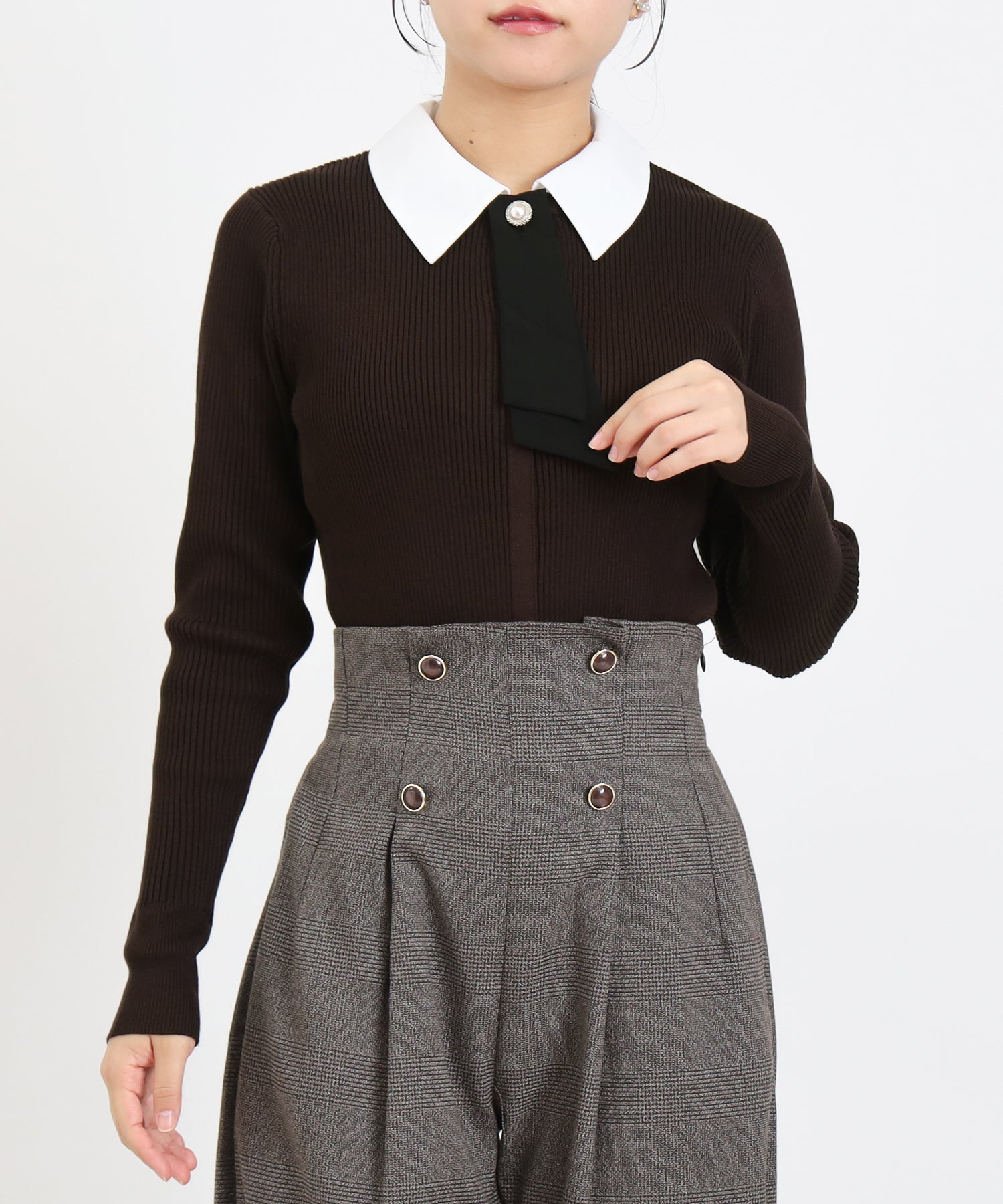 デタッチャブルボウタイニット