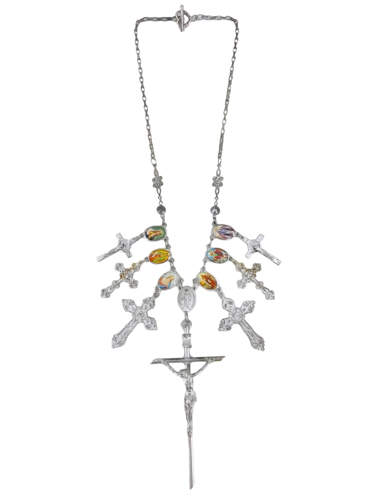 Jean Paul Gaultier 90S Sample 7 Cross Enamel Christian Pendant