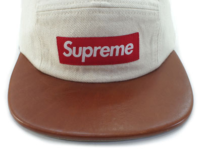 Supreme 'Denim Leather Visor Camp Cap'キャンプキャップ レザー