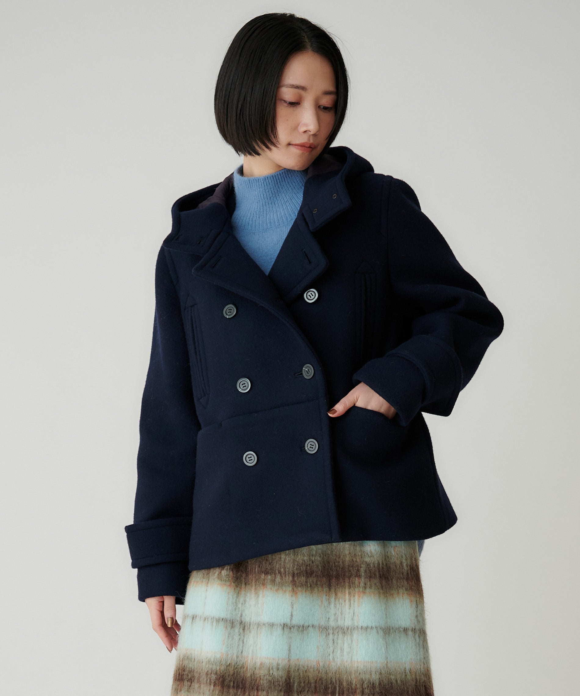 ウールメルトンフーデッドコート – FACE SANS FARD