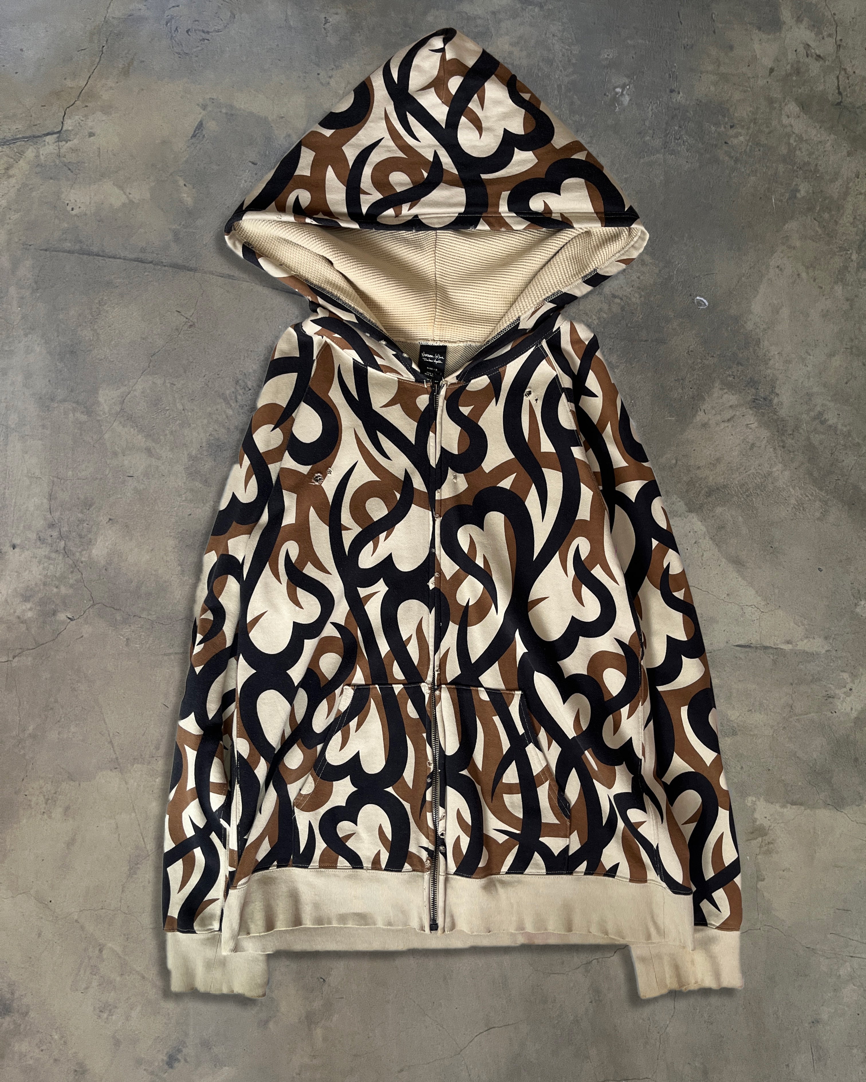 NUMBER (N)INE AW2004 “GIVE PEACE A CHANCE” TRIBAL HEART ZIP UP