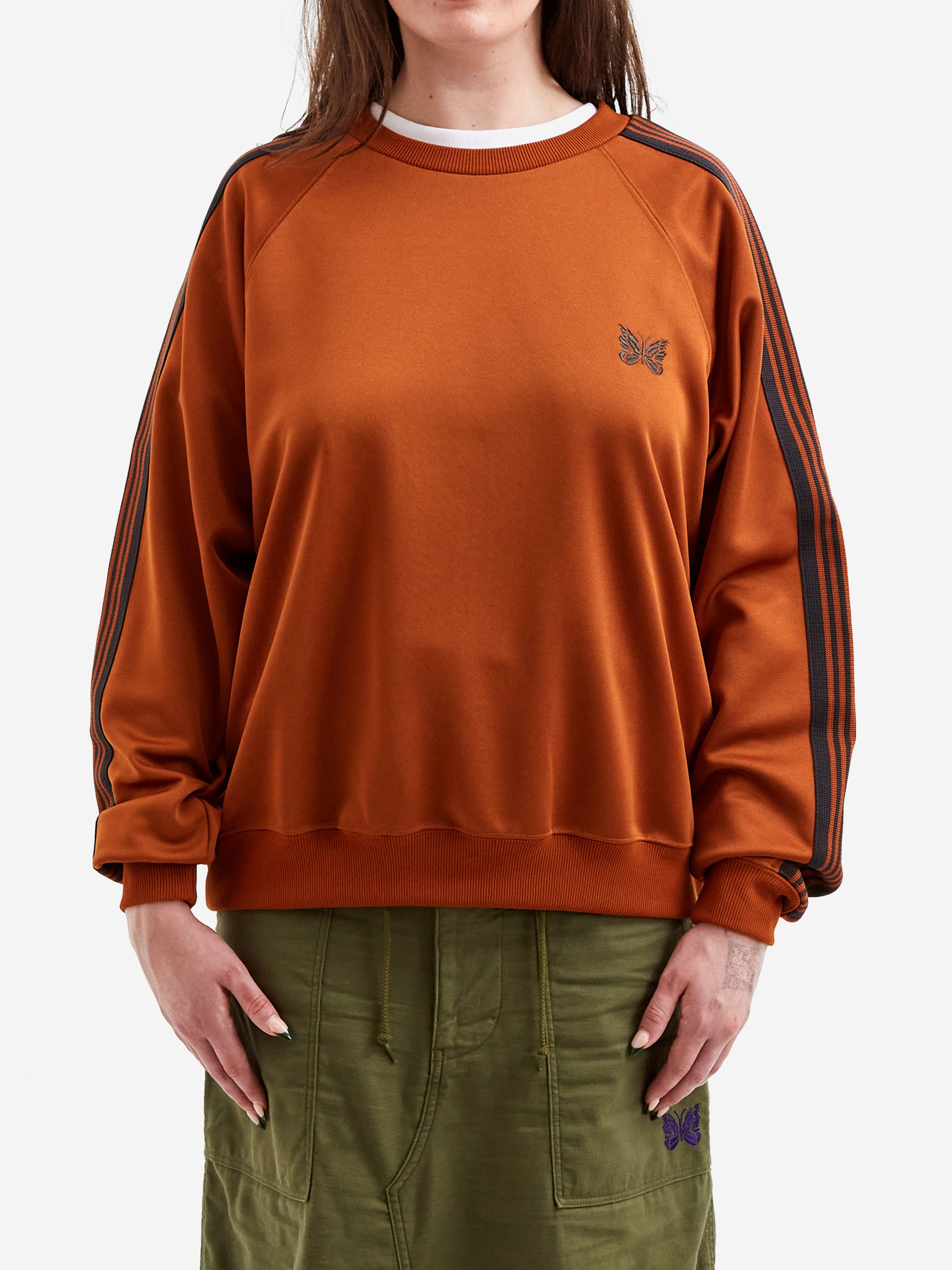 Needles Track Crew Neck Shirt - Poly Smooth - Rust – Goodhood