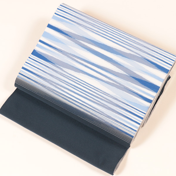 爪掻本綴名古屋帯 永井巌】（濃紺地、北欧霞文）仕立税込、送料無料