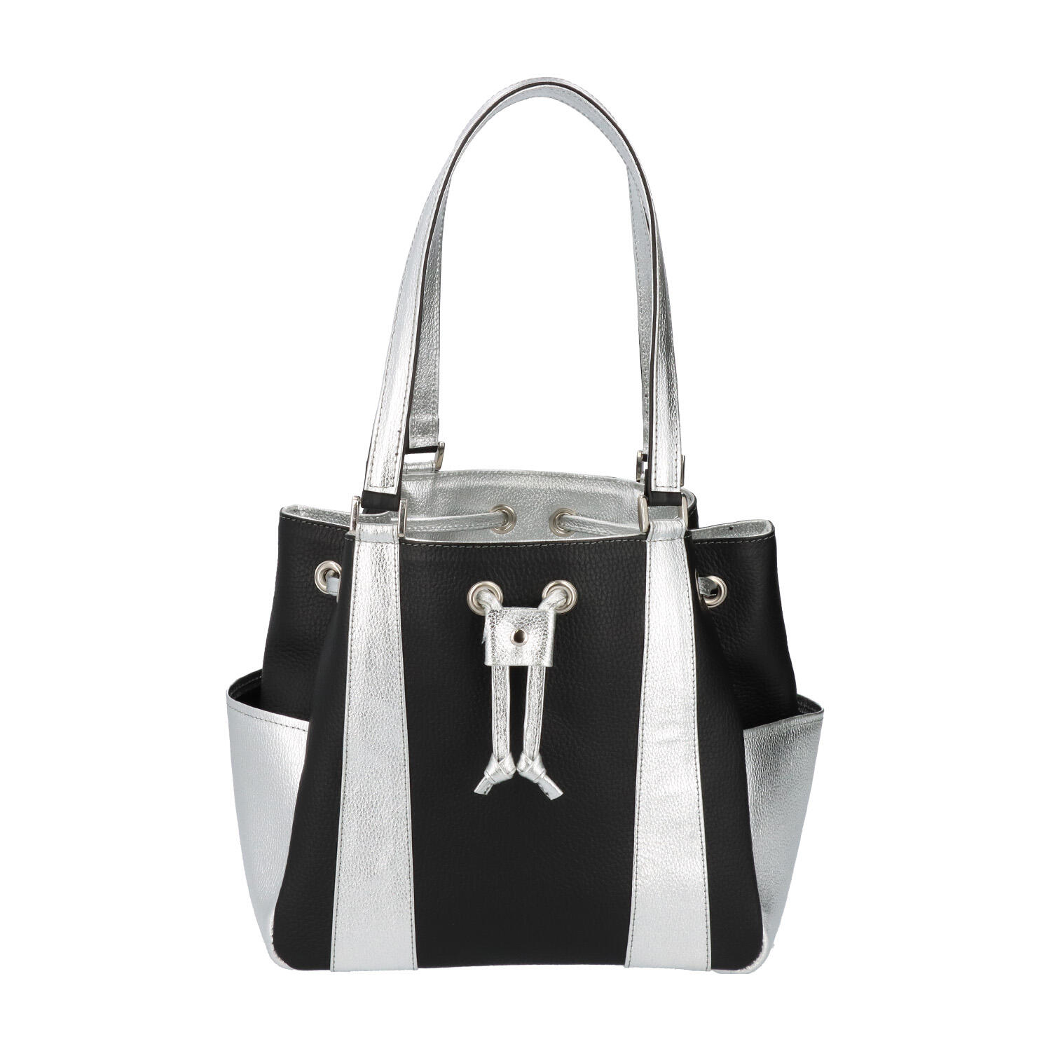 シュリンクレザー バイカラー 牛革 ショルダーバッグ | H（アッシュ