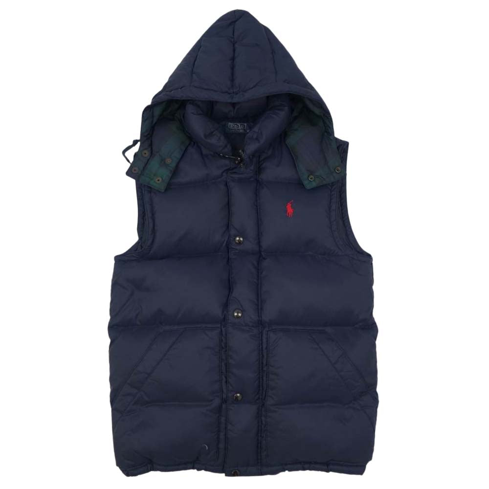 RALPH LAUREN ラルフローレン フード付き ダウン ベスト ネイビー系
