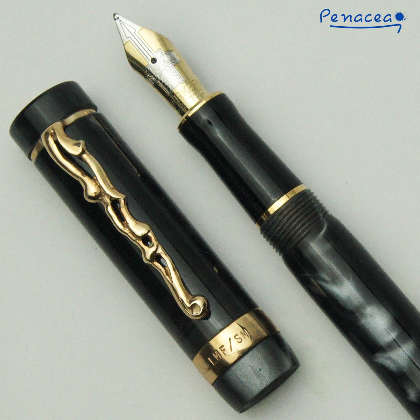 PARKER DUOFOLD INTERNATIONAL M.FULTZ REPLICA PEARL SWIRL 14K GOLD