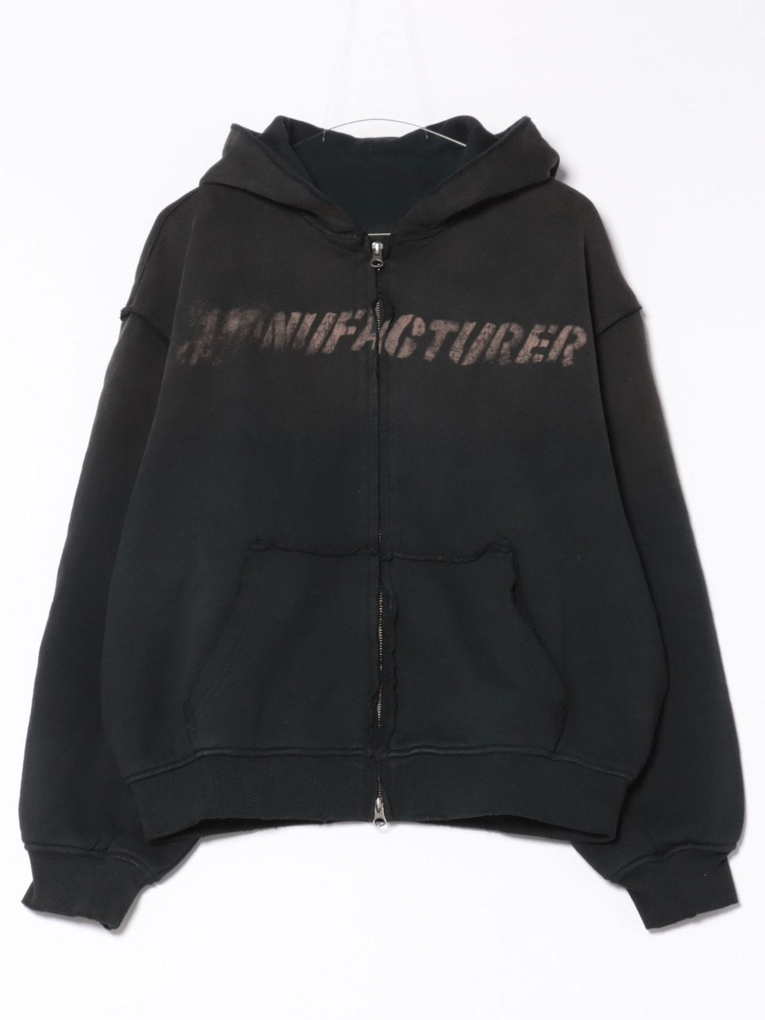 Never mind the XU】damage oversized zip up hoodie / 【ネバー