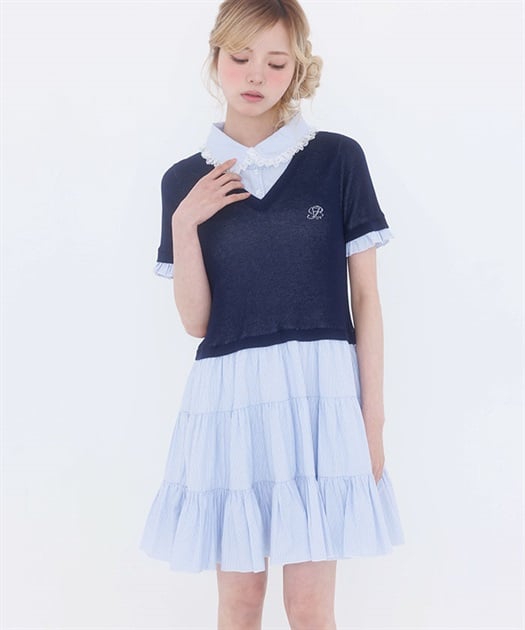 ジャガードレイヤードワンピ | Fickle Bebe