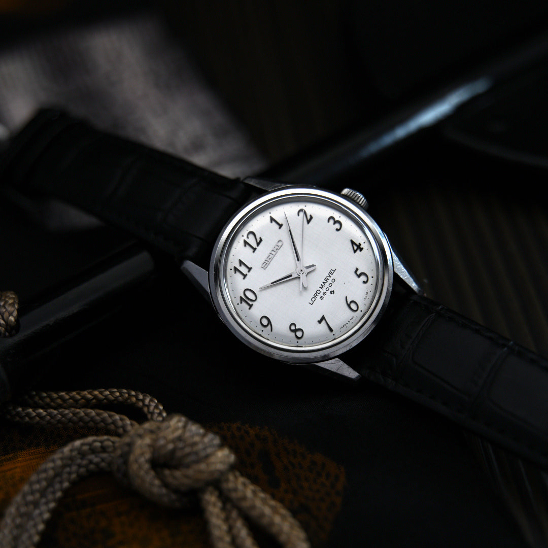 セイコー ロードマーベル 36000アラビア数字 シルバーダイヤル 手巻き