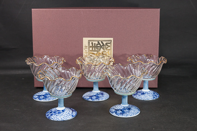 三洋陶器 龍峰窯 祥瑞ガラスデザート鉢揃 【器道楽】