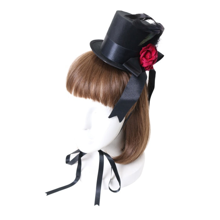 USED】ミニシルクハット（黒×赤薔薇） | Triple*fortune | ロリータ