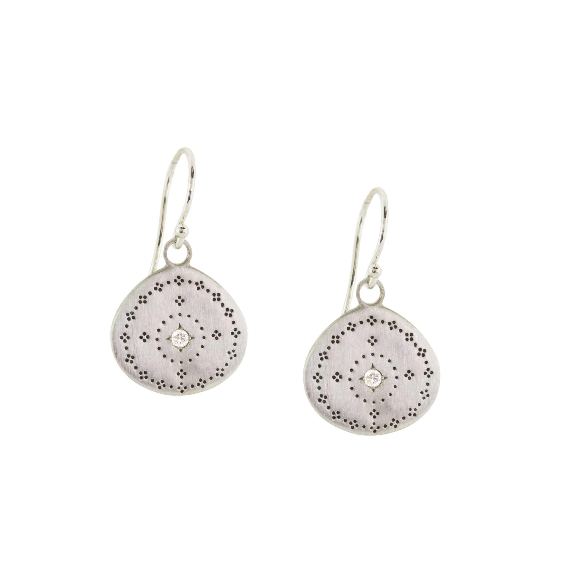 Sterling Silver Diamond Nostalgia Earrings | Adel Chefridi