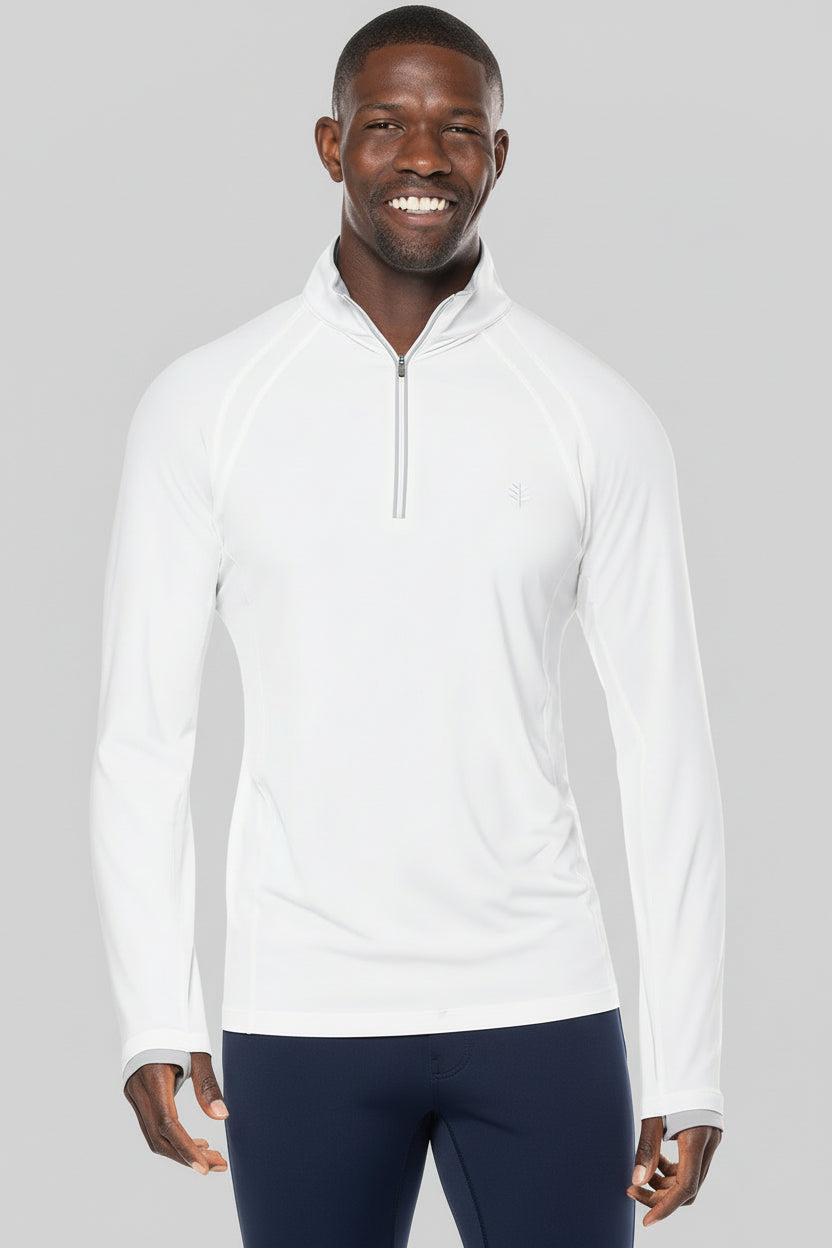 Men's Ultimate Half Zip Rash Guard | White UPF 50+