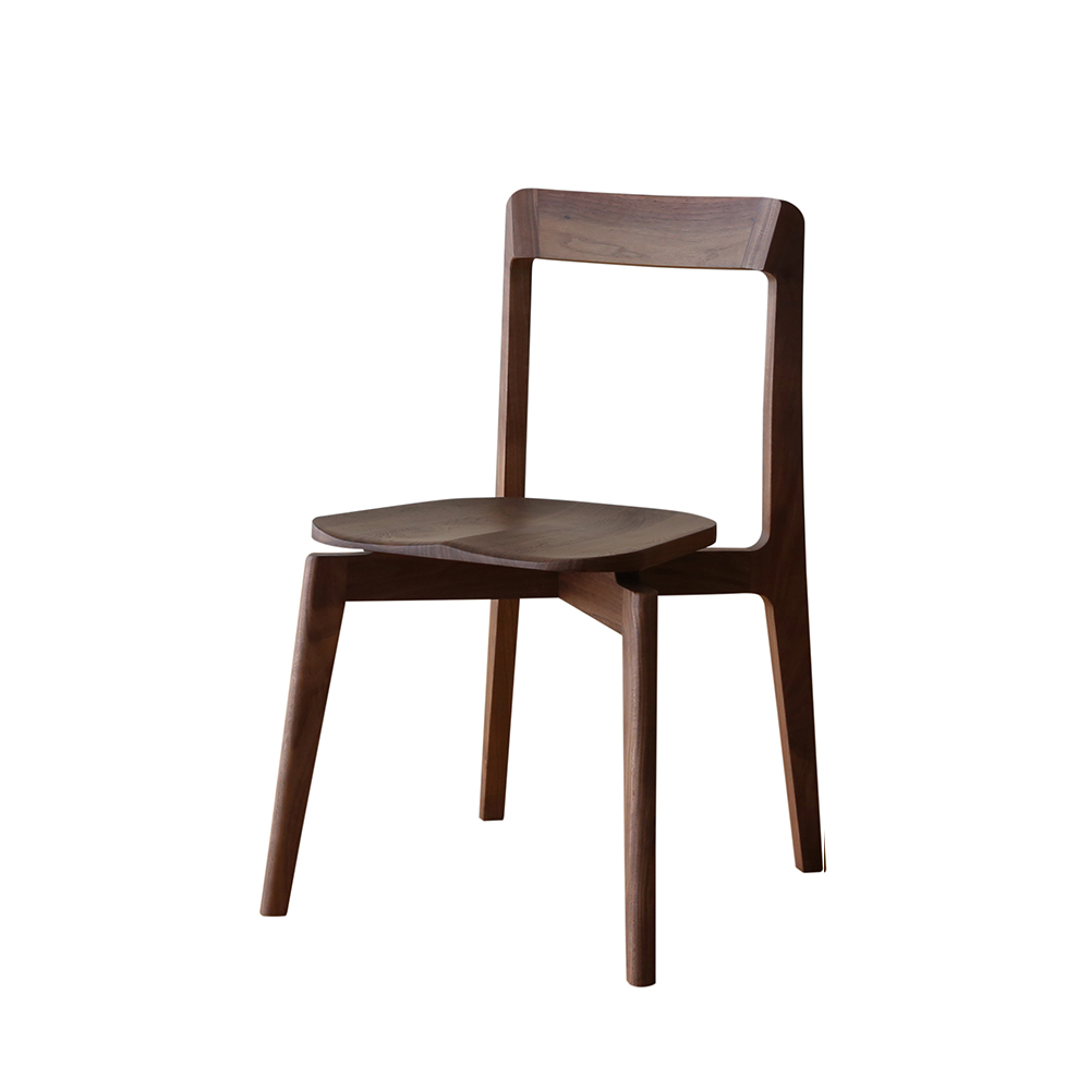 ダイニングチェア「リアルト」板座 ウォールナット材【受注生産品