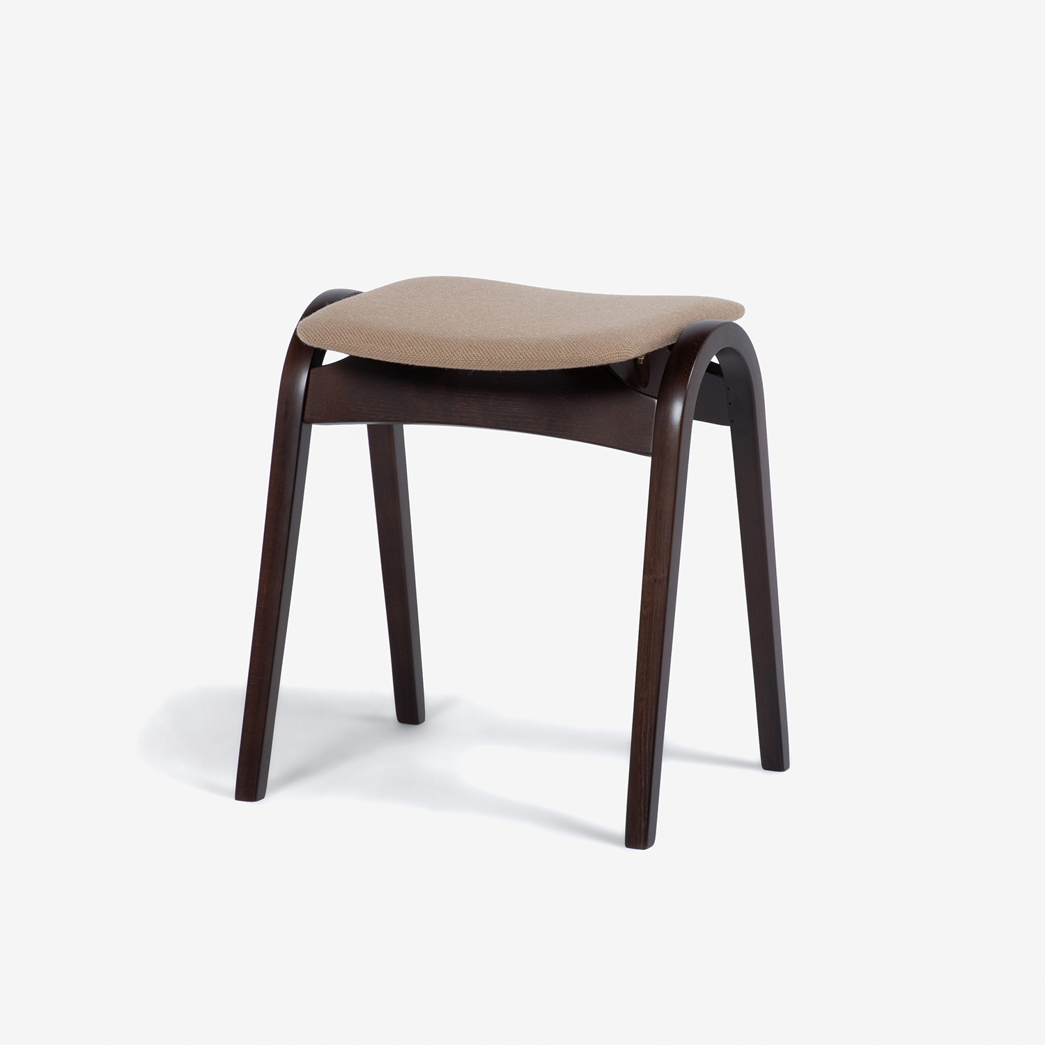 秋田木工 スツール「No.202」ブナ材WNウォールナット色 張地#A-11