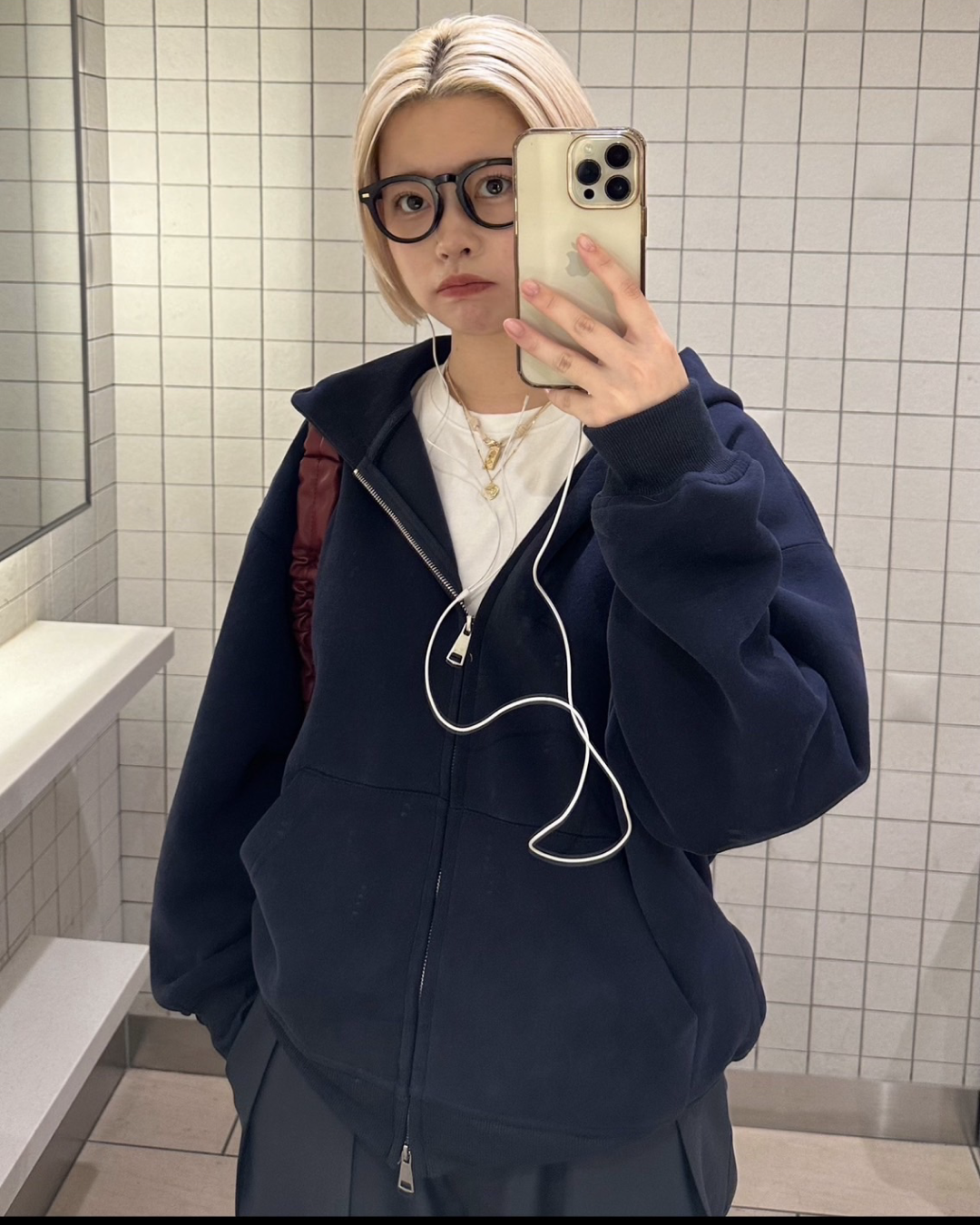 再販】ネイビーダブルジップパーカー Y0075 – YOLO（ヨロ