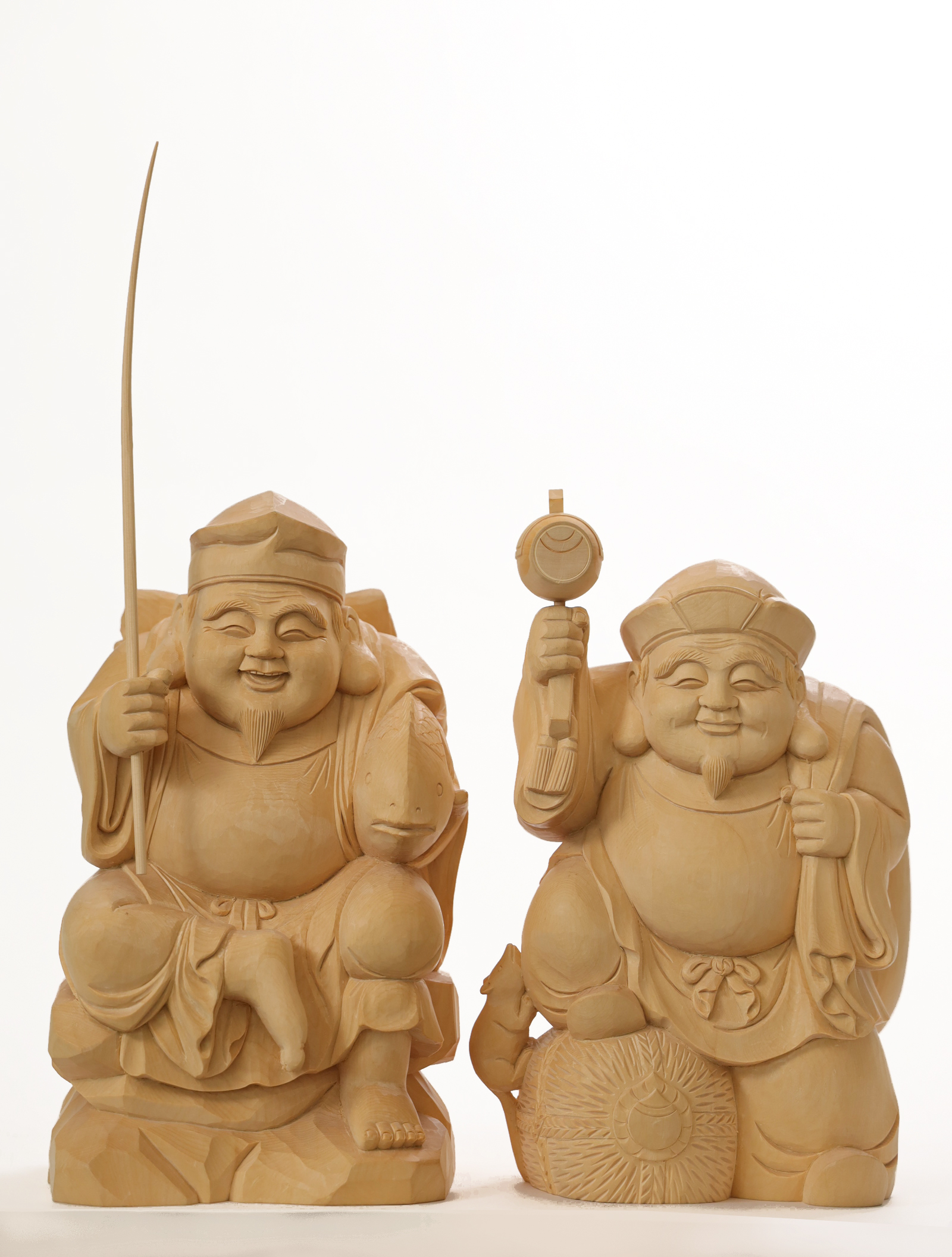 恵比寿大黒｜木彫像ki-1301（zo-32） | 津山銘木有馬店