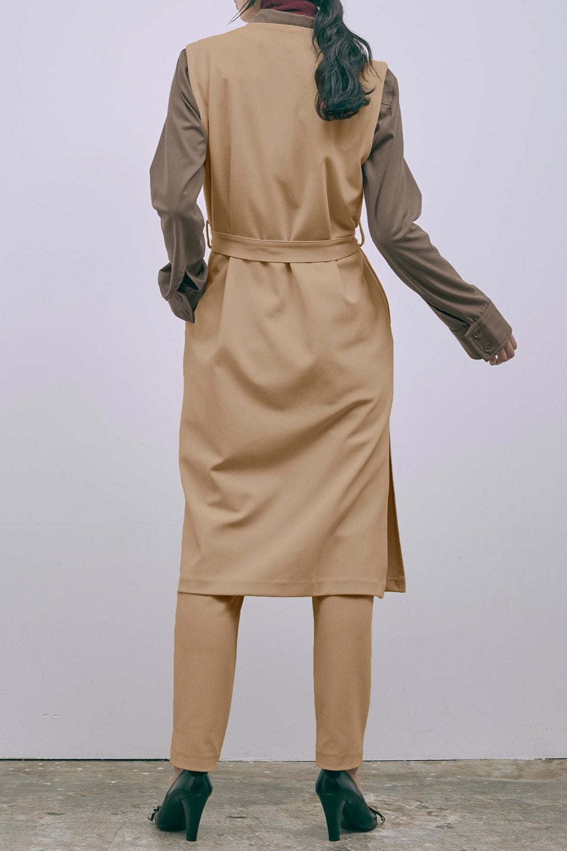 美品】BARBA／バルバ／ニットポロ／ロングスリーブ／ベージュ