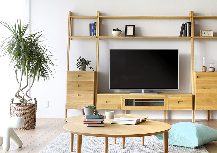 レイリア138TVボード OAK(W138×D41×H178.5cm)税込￥158,000 | 高野木工