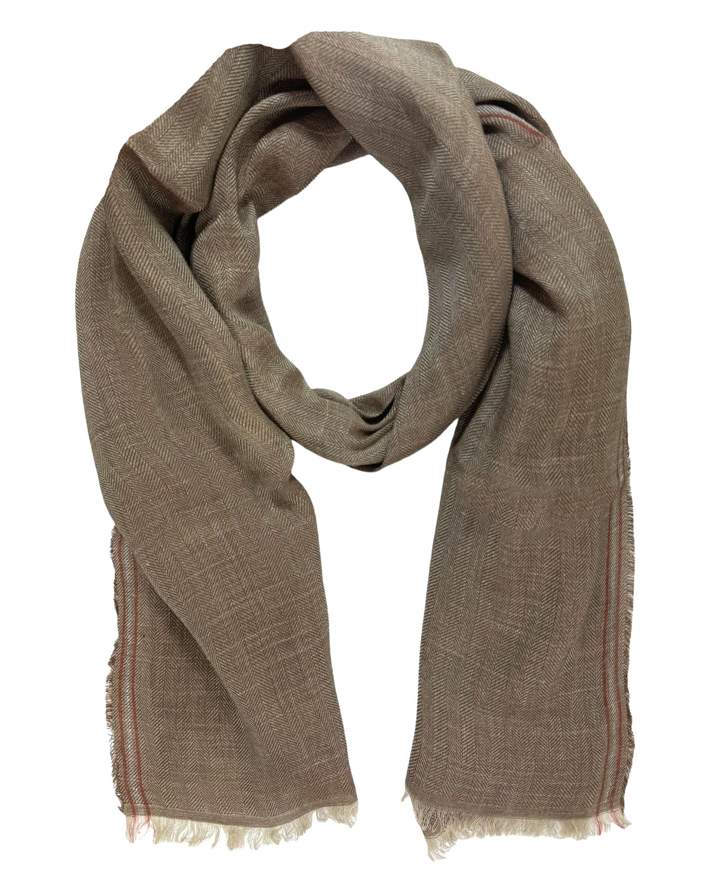 Brunello Cucinelli Scarf Taupe Design - Luxury Linen Silk Men