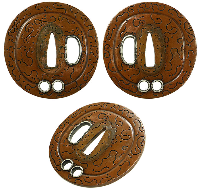 日本刀の鍔｜素銅磨地雲気文｜日本刀・刀剣販売店・東京【十拳】