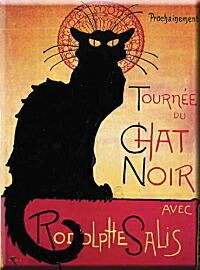 楽天市場】黒猫メタルポストカード アールヌーヴォー広告復刻イラスト