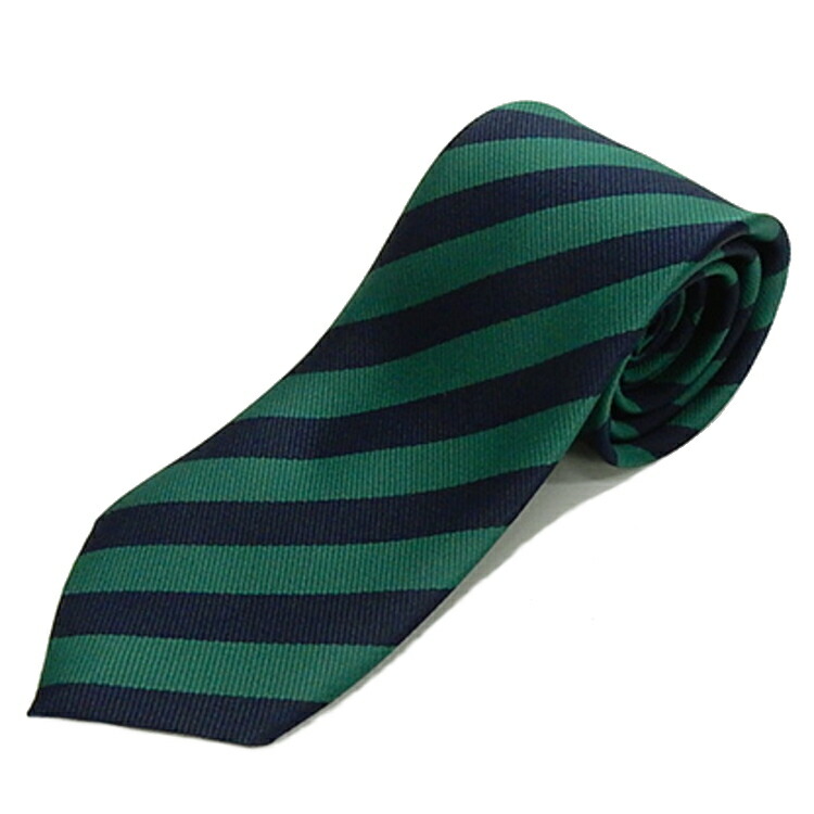 楽天市場】スポーツ応援タイ 緑×紺 ストライプ 日本製ネクタイ 甲州織