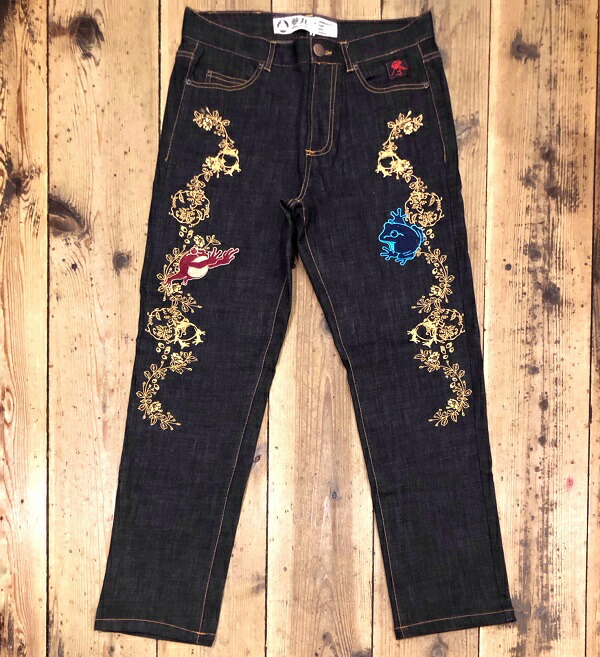 楽天市場】和柄 ジーンズ 参丸一 サンマルイチ 花鳥 参蛙(かえる) 総