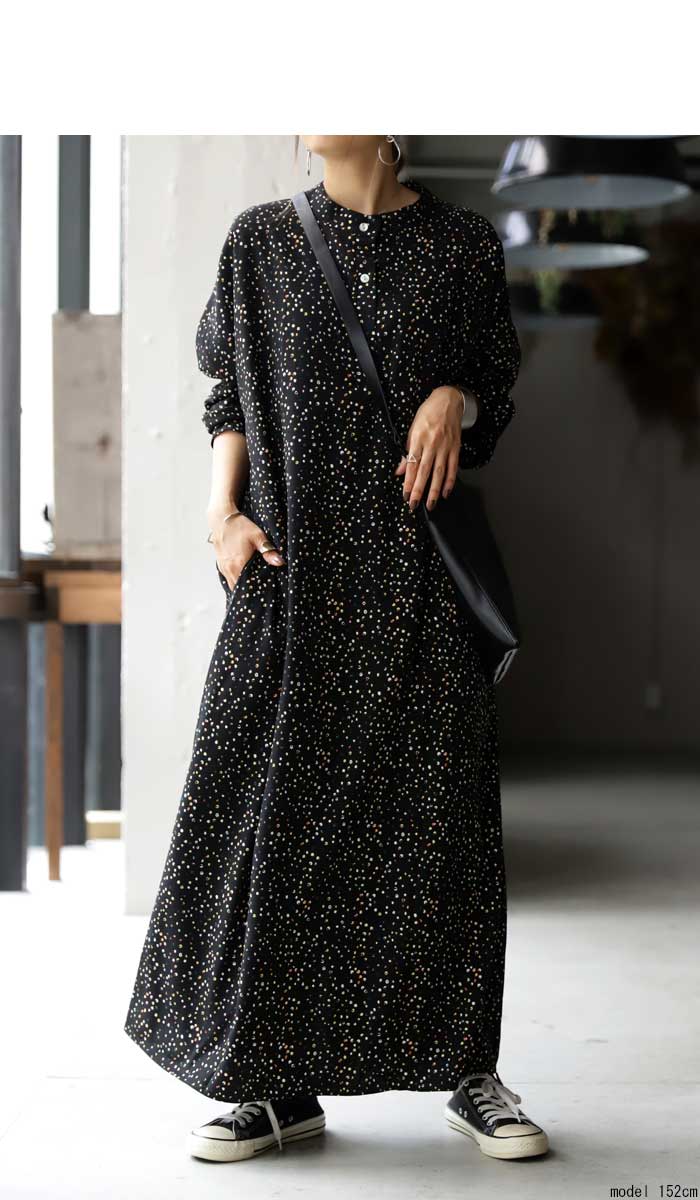 楽天市場】カラフルドットワンピース ワンピース 長袖 ロング 送料無料