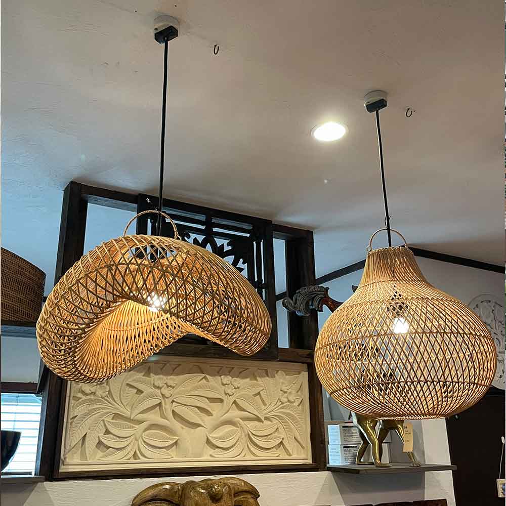 楽天市場】ランプシェード ペンダントライト 照明 ラタン 籐 編み込み