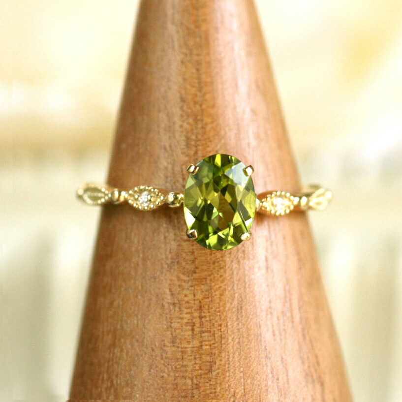 楽天市場】【スーパーセールクーポン有】K18 ペリドット ダイヤモンド