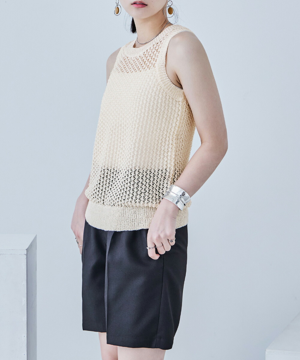 楽天市場】ミニループヤーン 透かし編み ニットタンクトップ サマー