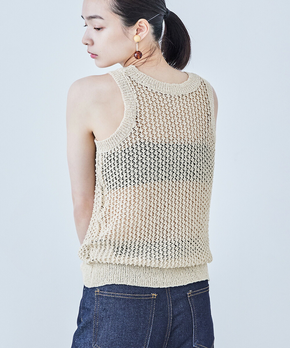 楽天市場】ミニループヤーン 透かし編み ニットタンクトップ サマー