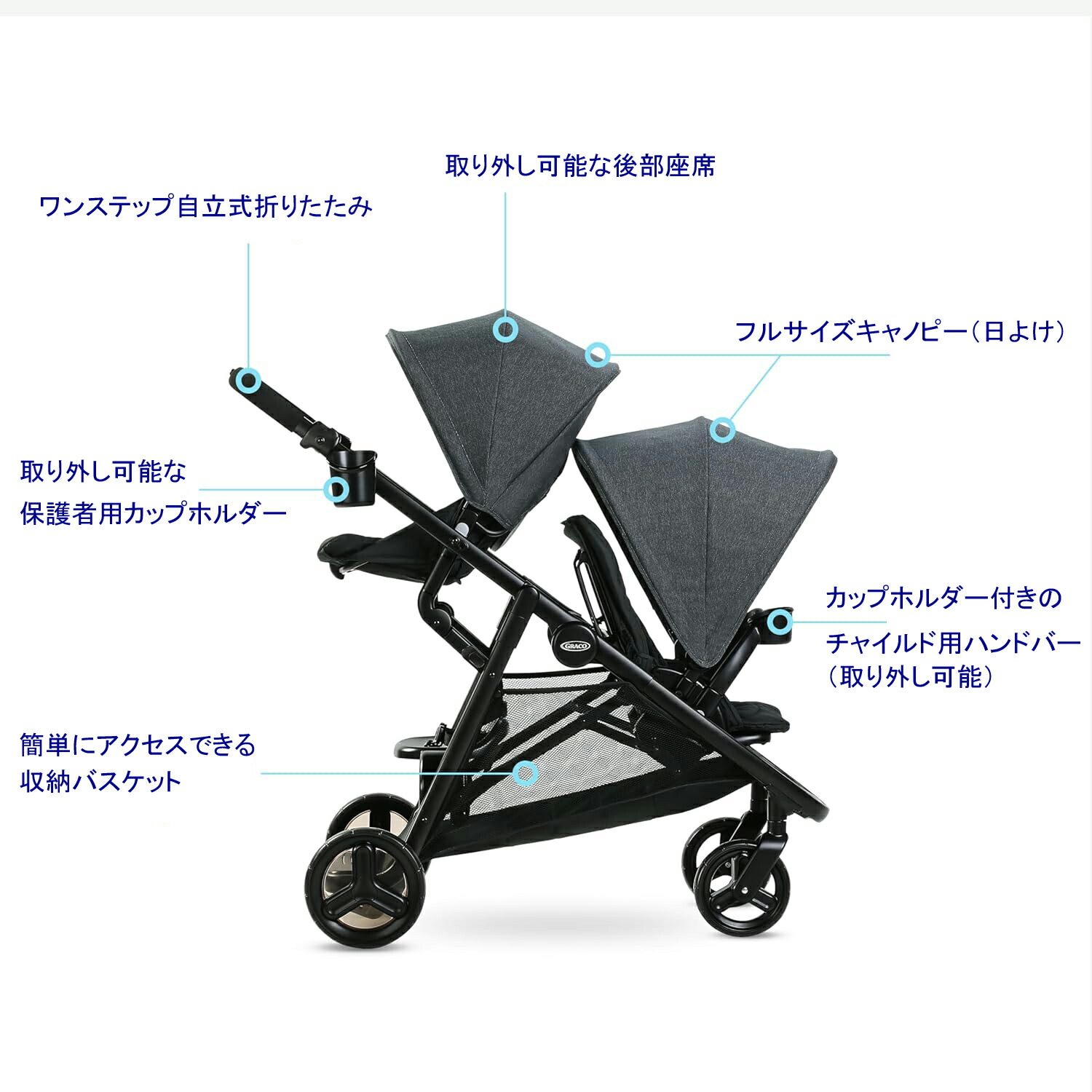 楽天市場】ベビーカー ストローラー 兄弟 双子用 二人乗り グレコ