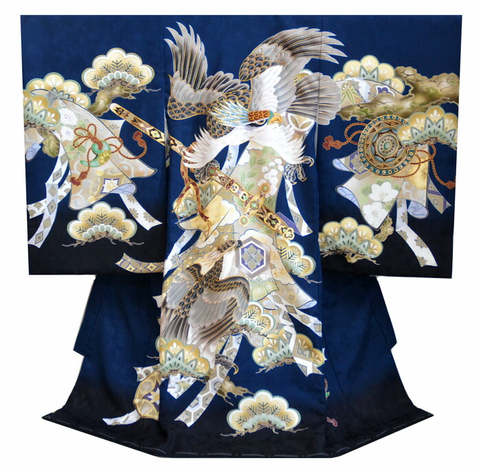 楽天市場】お宮参り 男の子 着物 男児 正絹 初着 産着 お祝い着 鷹