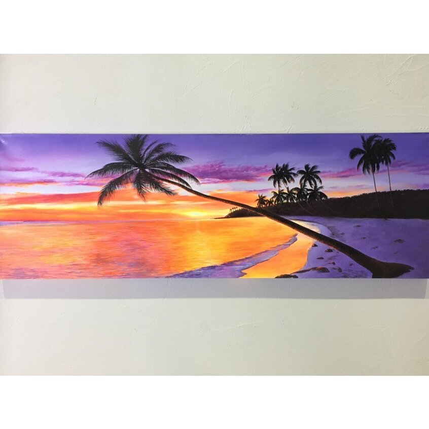 楽天市場】【インテリア雑貨 おしゃれ バリ風】 バリ 絵画 海の絵 ヤシ
