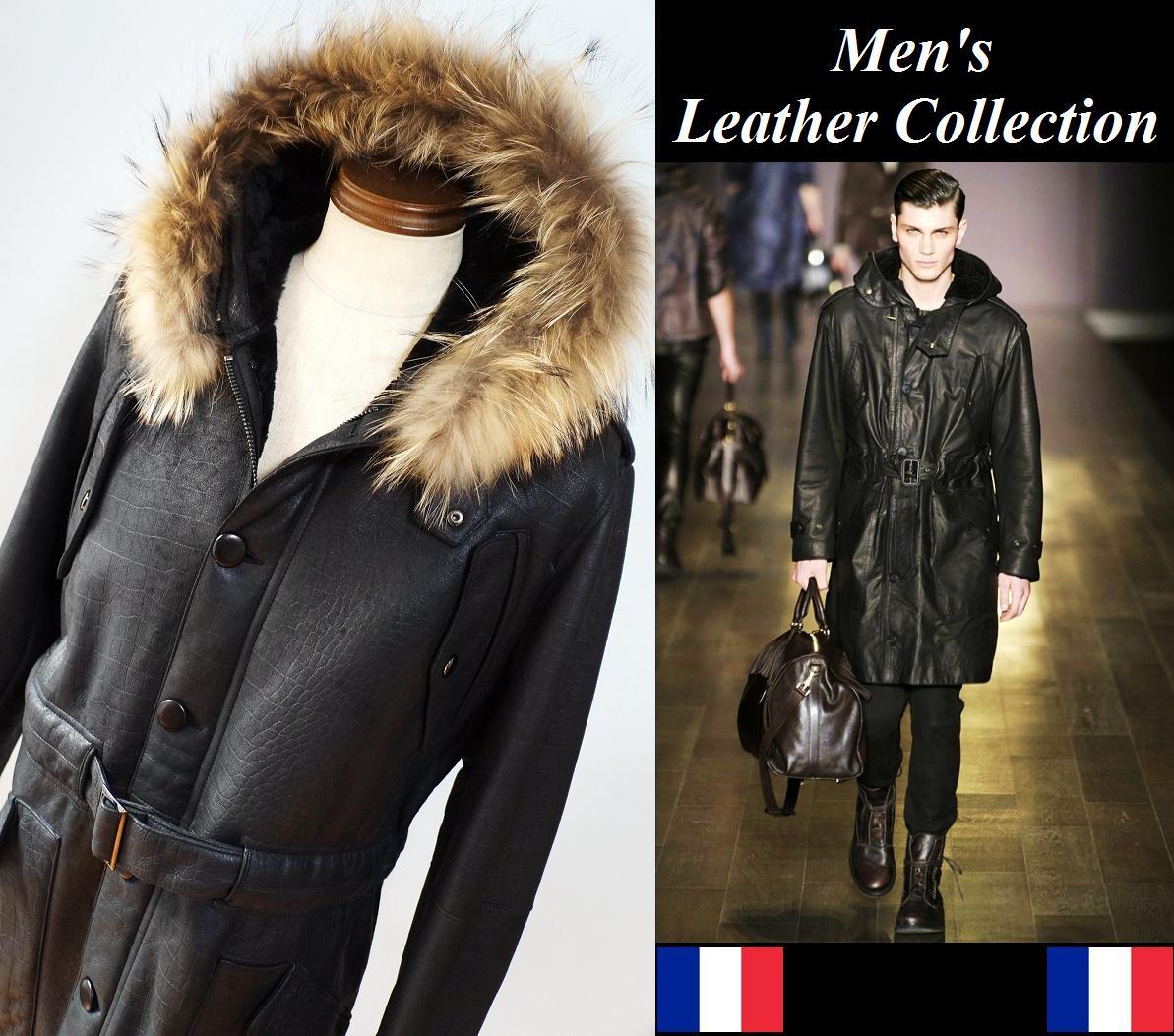 楽天市場】ラクーン＆鰐クロコ型押レザーラム革総ムートミリタリー