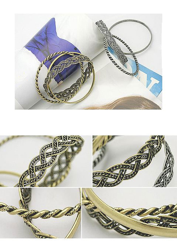 楽天市場】3本重ねブレスレット 復刻風 ブレスレット・バングル 腕輪