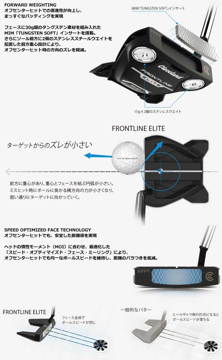 楽天市場】クリーブランド フロントライン エリート ELEVADO パター