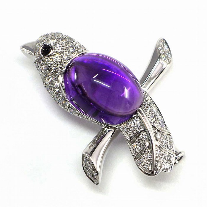 楽天市場】カルティエ Cartier ブローチ バードモチーフ K18WG