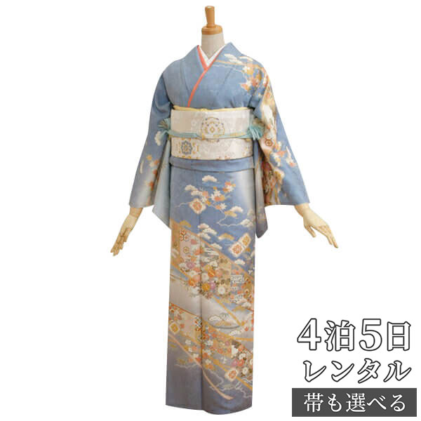 楽天市場】訪問着 桜 青の通販