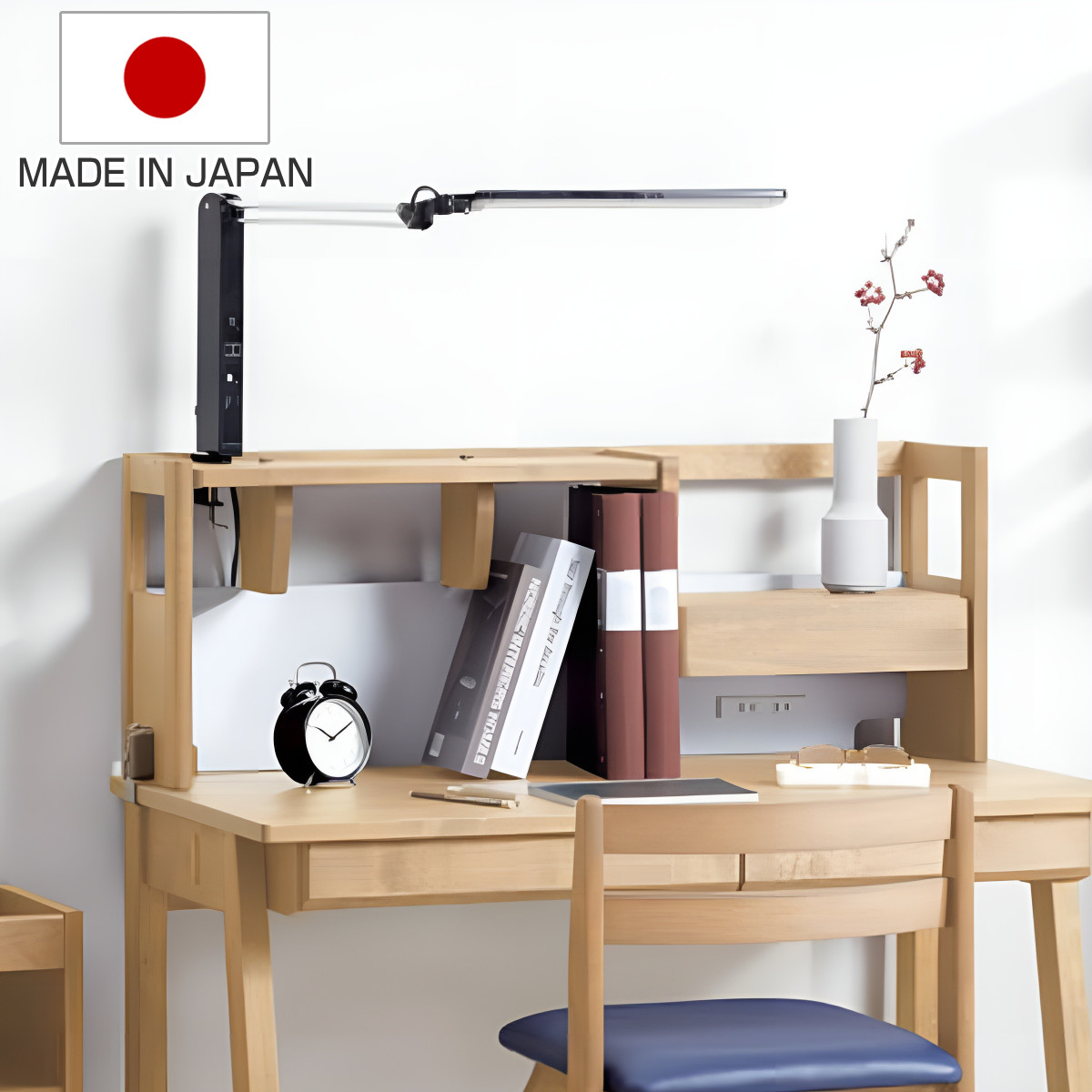 楽天市場】机上棚 学習机 上棚のみ 幅96.6cm 引出し付 フィーロ