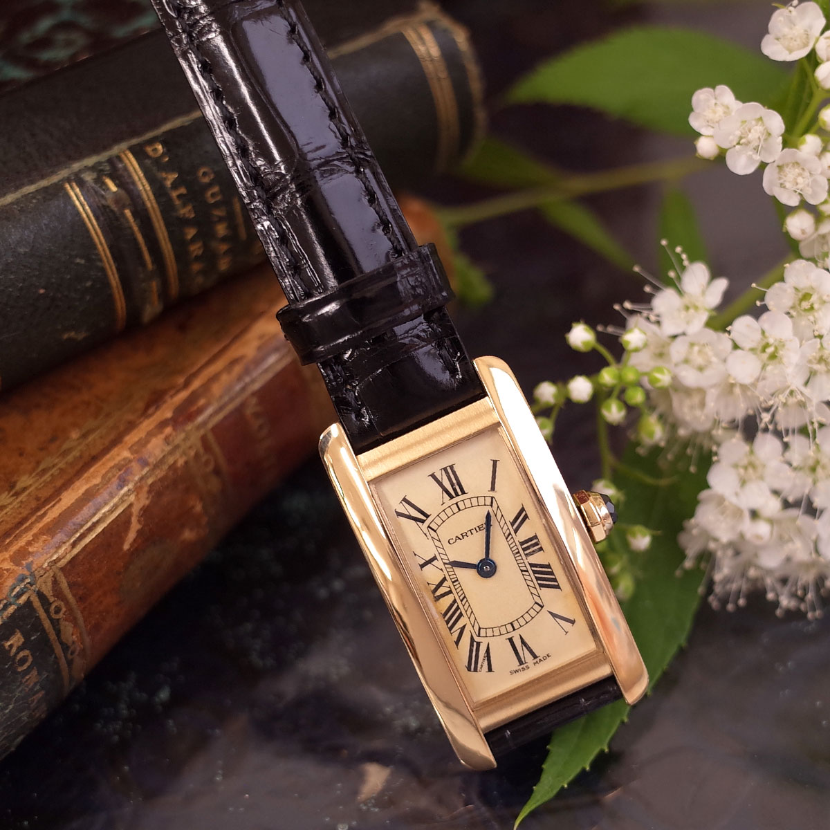 楽天市場】カルティエ タンクアメリカン SM K18YG 750 W260556