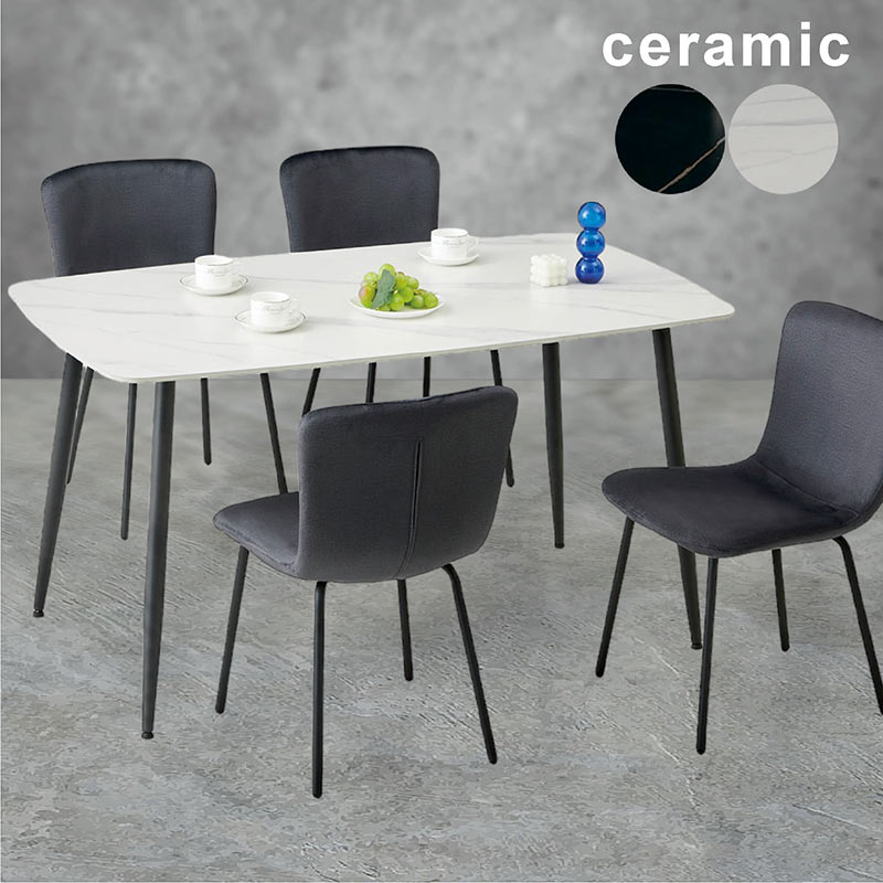 楽天市場】セラミック ダイニングテーブルセット 白 4人掛け 135センチ