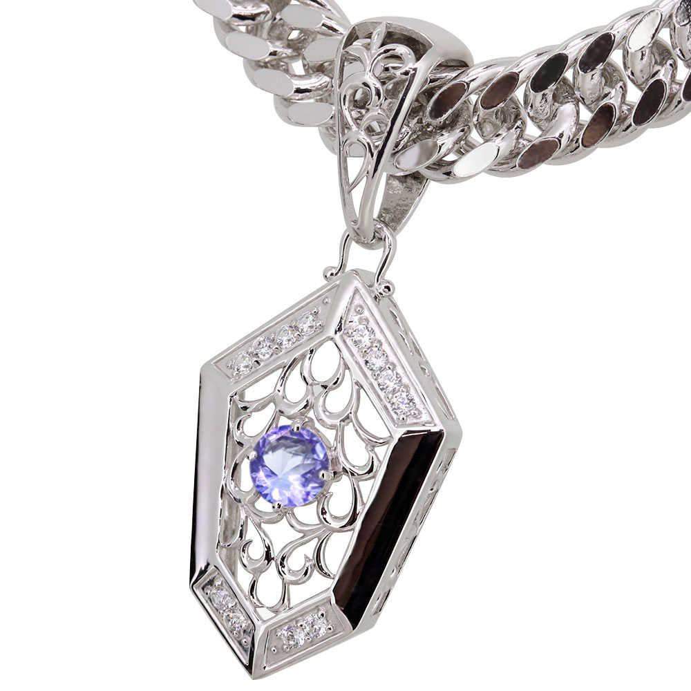 楽天市場】シルバー ペンダントトップ メンズ 喜平用 12月誕生石