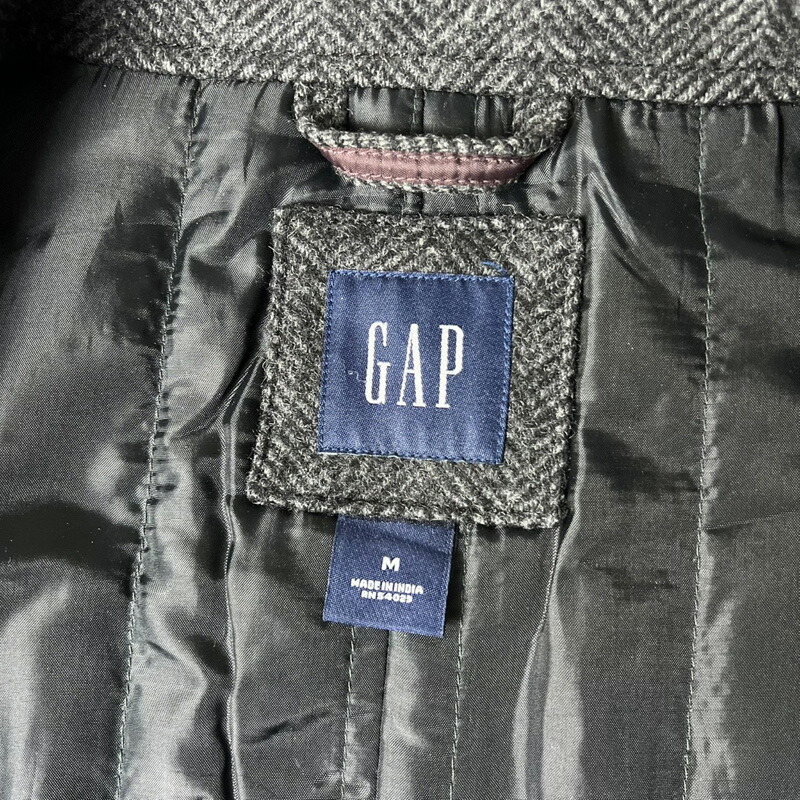 楽天市場】00s GAP 中綿 ライナー付き ウール ツイード ステンカラー